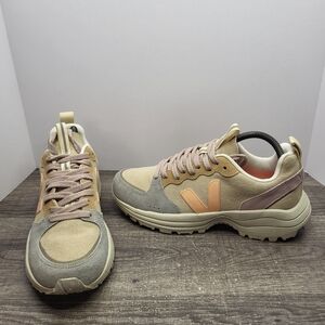 VEJA Venturi Suede Sneakers Womens US 9 Tan Gray Pink Athletic Shoe